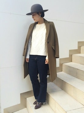 「EDIT. FOR LULU（エディットフォールル）のアイテム」を使った、スタッフ8さん（レディース・156cm）の冬コーディネート