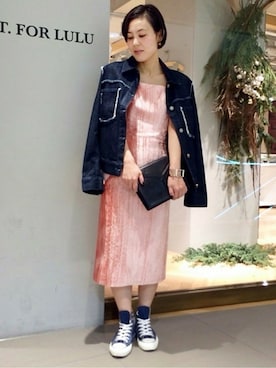 「edit for lulu」｜「アイテム（デニムジャケット）」を使った、スタッフ8さん（レディース・156cm）の冬コーディネート