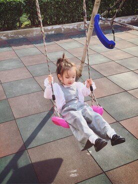 「GLOBAL WORK（グローバルワーク）のアイテム（オールインワン・サロペット）」を使った、丸子さん（キッズ・100cm）の秋コーディネート