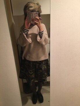 「Marc by Marc Jacobs（マークバイマークジェイコブス）のアイテム（リング）」を使った、sayoさん（レディース・165cm）の冬コーディネート
