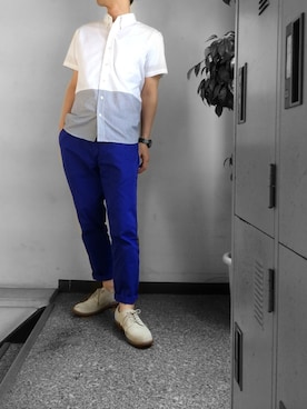 「JOURNAL STANDARD relume（ジャーナルスタンダード　レリューム）のアイテム（その他シューズ）」を使った、☈ ¥ ⍨⃝⇑さん（メンズ・175cm）の夏コーディネート