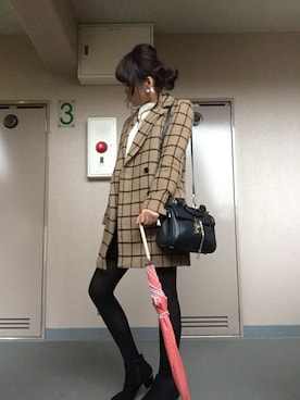 「DRWCYS（ドロシーズ）のアイテム（チェスターコート）」を使った、anさん（レディース・168cm）の秋コーディネート