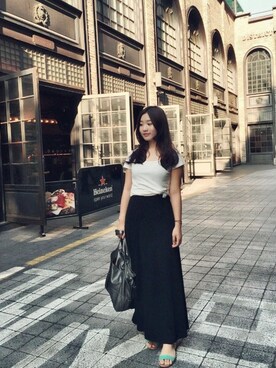 「skirt」｜「アイテム（ワンピース）」を使った、Yvonneさん（レディース・163cm）の秋コーディネート