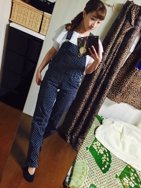 「茨城スナップ」｜「アイテム（サロペット/オーバーオール）」を使った、reichelさん（レディース・148cm）の春コーディネート