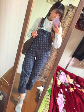 「茨城スナップ」｜「アイテム（サロペット/オーバーオール）」を使った、reichelさん（レディース・148cm）の秋コーディネート