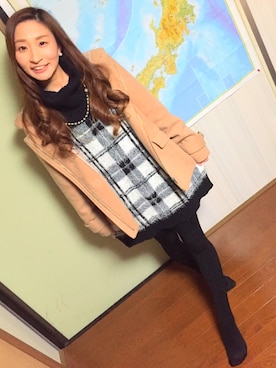 「Honeys（ハニーズ）のアイテム（ダッフルコート）」を使った、reichelさん（レディース・148cm）の冬コーディネート
