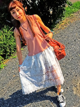 「茨城スナップ」｜「アイテム（ワンピース/ドレス）」を使った、reichelさん（レディース・148cm）の夏コーディネート