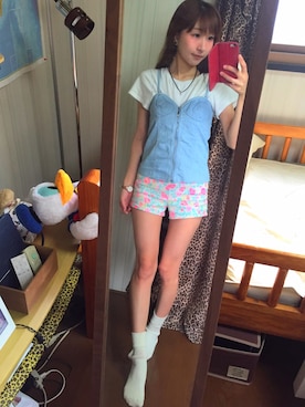 「茨城スナップ」｜「アイテム（アクセサリー）」を使った、reichelさん（レディース・148cm）の夏コーディネート