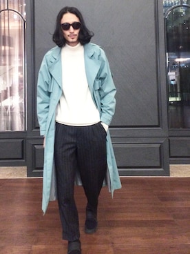 「男気japan」｜「アイテム（ジャケット/アウター）」を使った、賀津 塔さん（メンズ・178cm）の冬コーディネート