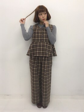 「Linetta（リネッタ）のアイテム（トップス）」を使った、荒井愛花さん（レディース・151cm）の冬コーディネート
