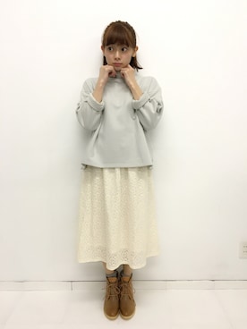 「Linetta（リネッタ）のアイテム（トップス）」を使った、荒井愛花さん（レディース・151cm）の冬コーディネート