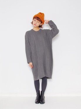 「Linetta（リネッタ）のアイテム（ワンピース/ドレス）」を使った、荒井愛花さん（レディース・151cm）の冬コーディネート