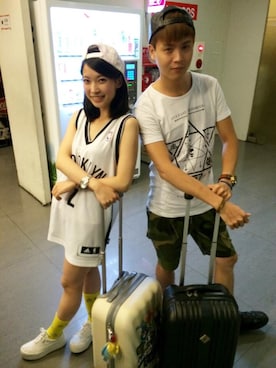「アイテム（ジャージ）」を使った、天天さん（レディース・158cm・20代）の秋コーディネート