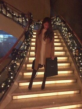 「カシミヤ」｜chika Uさん（レディース・164cm）の冬コーディネート