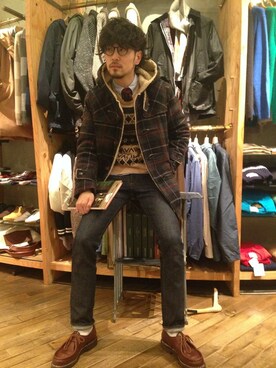 「ADAM ET ROPE'（アダムエロペ）のアイテム（ダッフルコート）」を使った、Keigo-Mizutaniさん（メンズ・180cm）の冬コーディネート