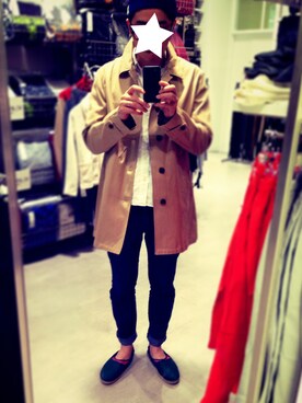 「GLOBAL WORK（グローバルワーク）の綿麻ワッチキャップFW/549792【GLOBAL WORK】（ニットキャップ/ビーニー、ブルー系）」を使った、のののぶぶさん（メンズ・180cm）の秋コーディネート