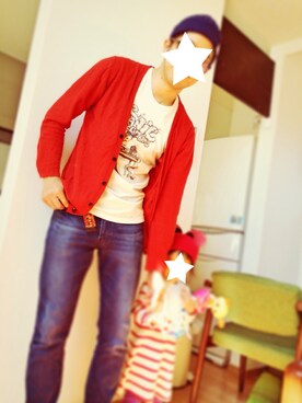 「GLOBAL WORK（グローバルワーク）の綿麻ワッチキャップFW/549792【GLOBAL WORK】（ニットキャップ/ビーニー、ブルー系）」を使った、のののぶぶさん（メンズ・180cm）の秋コーディネート