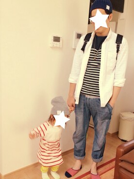 「GLOBAL WORK（グローバルワーク）の綿麻ワッチキャップFW/549792【GLOBAL WORK】（ニットキャップ/ビーニー、ブルー系）」を使った、のののぶぶさん（メンズ・180cm）の秋コーディネート