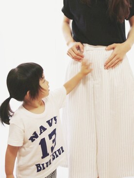 「BLUE BLUE（ブルーブルー）のアイテム（トップス）」を使った、hitoさん（キッズ・90cm）の夏コーディネート