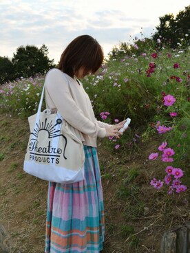 「シアタープロダクツ(THEATRE PRODUCTS)」｜「アイテム（モカシン/デッキシューズ）」を使った、cocobymidinetteさん（レディース・153cm）の秋コーディネート
