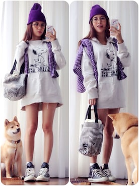 「wearsg」｜「アイテム（トートバッグ）」を使った、cheesie　チージーさん（レディース・158cm）の秋コーディネート