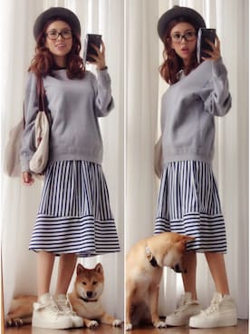 「wearsg」｜「アイテム（帽子）」を使った、cheesie　チージーさん（レディース・158cm）の秋コーディネート