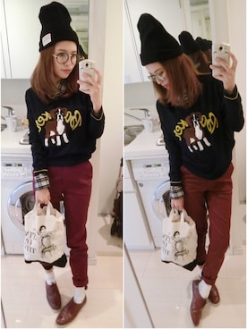 「wearsg」｜「アイテム（ニット/セーター）」を使った、cheesie　チージーさん（レディース・158cm）の冬コーディネート