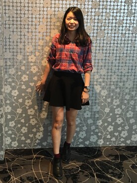 「NET（ネット）のアイテム（フォーマルスーツ/小物）」を使った、Joy Lさん（レディース・164cm）の秋コーディネート