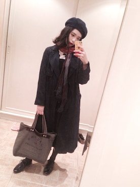 「sandro（サンドロ）のアイテム（トレンチコート）」を使った、Rosie🌹さん（レディース・161cm）の冬コーディネート