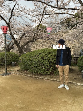 「BEAMS PLUS（ビームスプラス）のアイテム（ブルゾン）」を使った、カツオ ショーリさん（メンズ・171cm）の春コーディネート