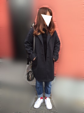 「SEVENDAYS=SUNDAY（セブンデイズサンデイ）のアイテム（チェスターコート）」を使った、naさん（レディース・147cm）の冬コーディネート