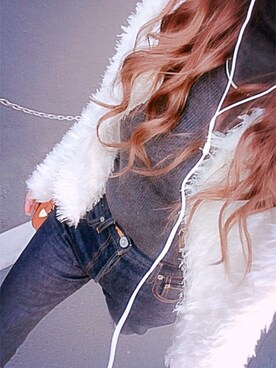 「moussy」｜「アイテム（ノーカラージャケット）」を使った、さきちょ  さん（レディース・154cm）の冬コーディネート