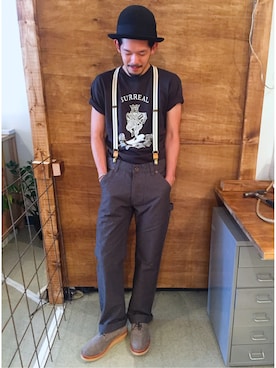 「BRIXTON（ブリクストン）のアイテム（パンツ）」を使った、MINDさん（メンズ・170cm）の秋コーディネート