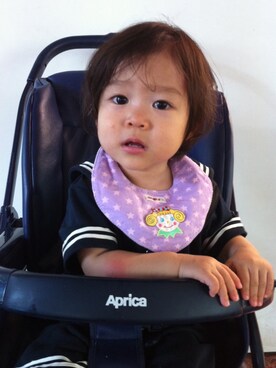 「Curly Collection（カーリーコレクション）のアイテム」を使った、magumaguさん（キッズ・70cm）の秋コーディネート