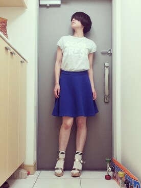 「FABIO RUSCONI（ファビオルスコーニ）の【VERY5月号掲載】FABIO RUSCONI/OD/別注コルクサンダル（サンダル、シルバー系）」を使った、momoyoさん（レディース・161cm）の春コーディネート