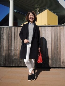 「ネイビーのコート」｜しげさん（レディース・161cm）の秋コーディネート