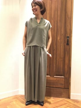 「アキコーデ」｜「アイテム（サロペット/オーバーオール）」を使った、しげさん（レディース・162cm）の夏コーディネート
