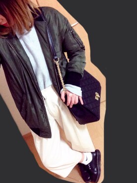 「AVAN LILY（アヴァンリリィ）のアイテム（ブルゾン）」を使った、イヌコさん（レディース・156cm）の春コーディネート