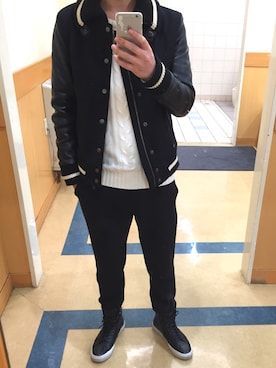 「Cafeina（カフェイナ）のアイテム」を使った、こうへいさん（メンズ・168cm）の冬コーディネート