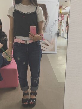 「WC（ダブル シー）のアイテム（キャミソール）」を使った、M!kuさん（レディース・148cm）の夏コーディネート