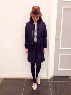 「BEAMS LIGHTS」｜「アイテム（MA-1）」を使った、lippuさん（レディース・166cm）の冬コーディネート