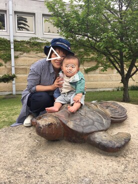 「Johnbull（ジョンブル）のアイテム」を使った、SHO-MAさん（キッズ・70cm）の春コーディネート