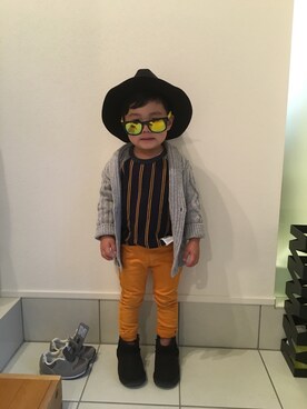 「H&M DIVIDED（エイチアンドエム　ディヴァイデッド）のアイテム（その他アウター）」を使った、Ruuutoさん（キッズ・90cm）の冬コーディネート