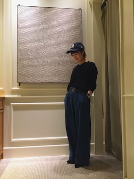 「Steven Alan（スティーブンアラン）のアイテム（デニムパンツ、ブルー系）」を使った、Shiori Tanidaさん（レディース・162cm）の夏コーディネート