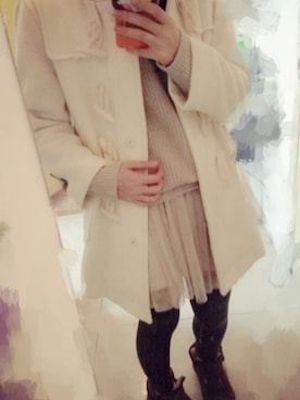 「snidel」｜「アイテム（ダッフルコート）」を使った、Sunny酱さん（レディース・163cm）の冬コーディネート