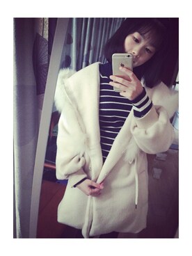 「snidel」｜「アイテム（ダウンジャケット/コート）」を使った、Sunny酱さん（レディース・163cm）の冬コーディネート