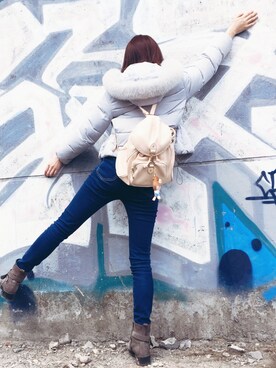 「snidel」｜「アイテム（ダウンジャケット/コート）」を使った、Sunny酱さん（レディース・163cm）の春コーディネート