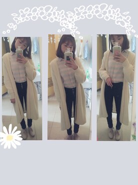 「ZARA（ザラ）のアイテム（その他パンツ、ブラック系）」を使った、Sunny酱さん（レディース・163cm）の春コーディネート
