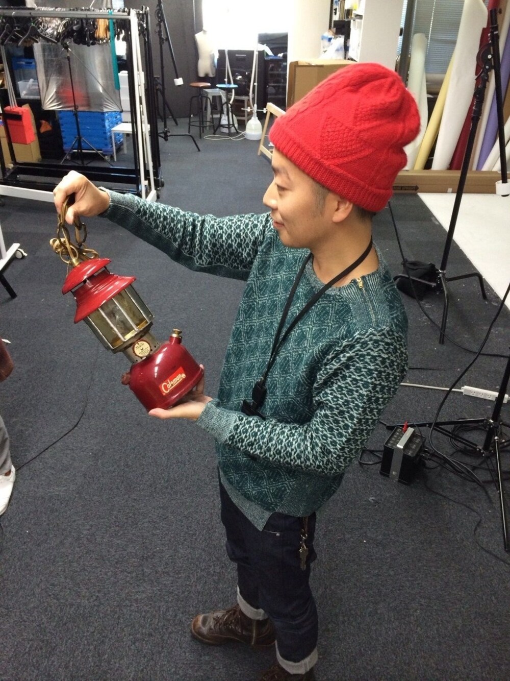 「TOGAのJacquard knit pullover（ニット/セーター、グリーン系）」を使った、HIROMICHI   KITADAさん（メンズ・165cm）の冬コーディネートの1枚目の写真