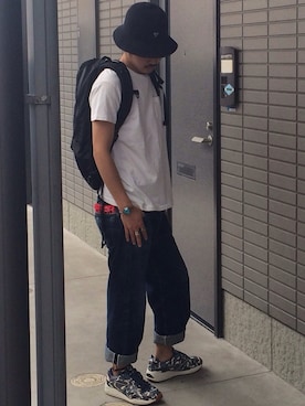 「INFIELDER DESIGN（インフィールダーデザイン）のアイテム（キャップ）」を使った、uedaさん（メンズ・170cm）の夏コーディネート